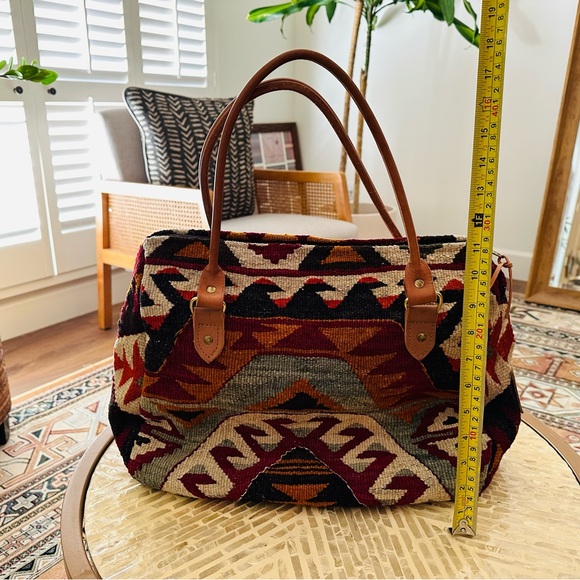Matt Camron Boho Turkish Kilm Carpet Bag Purse with Southwest Design - Picture 7 of 9